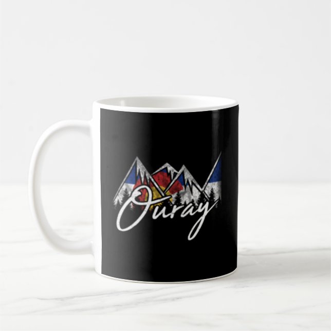 Ouray Colorado Flagga Mountains Kaffemugg (Vänster)