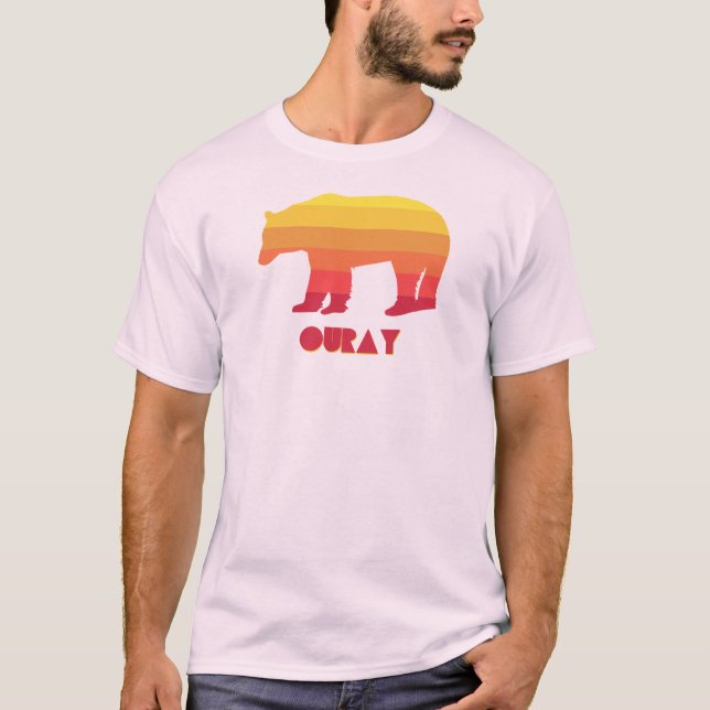 Ouray Colorado Rainbow Bear T Shirt (Framsida)