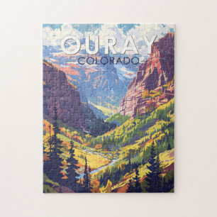 Ouray Colorado Travel Art Vintage Pussel