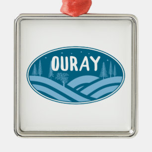 Ouray Colorado utomhus Julgransprydnad Metall
