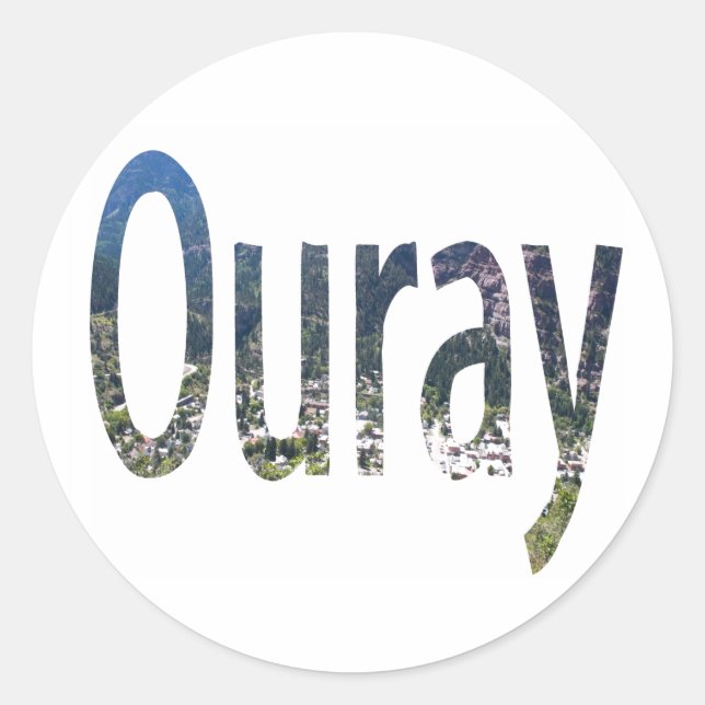 Ouray Sticker Runt Klistermärke (Framsida)