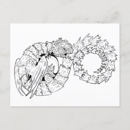 Ourboros Eternity Dragon Coloring Vykort