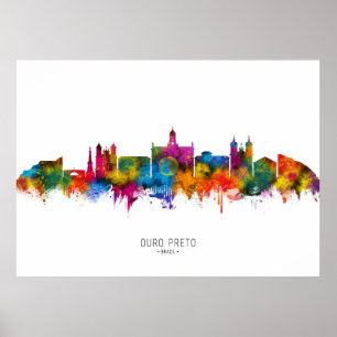 Ouro Preto Brasilien Siluett Poster