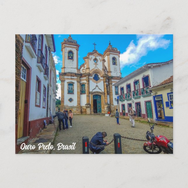 Ouro Preto, Minas Gerais, Brasil, Church Vykort (Framsida)