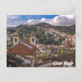 Ouro Preto, Minas Gerais, Brasiliens stadsvy Vykort