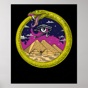 Ouroboros Anciska egyptiska pyramider Poster