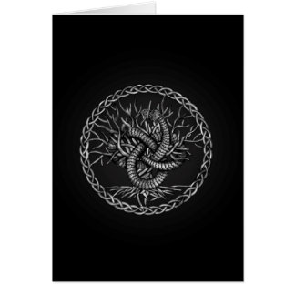 Ouroboros Celtic Knot med Livets träd Hälsningskort
