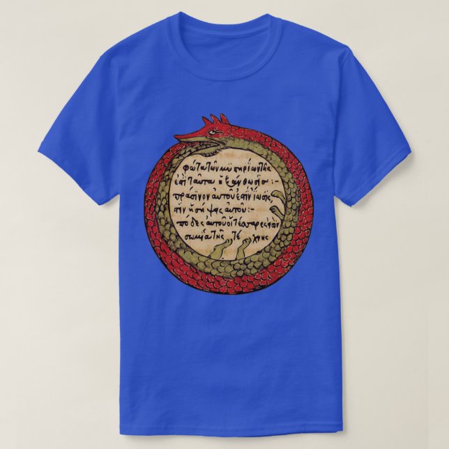 Ouroboros Dragon Snake Occult Alchemy Magic Mediev T Shirt (Design framsida)