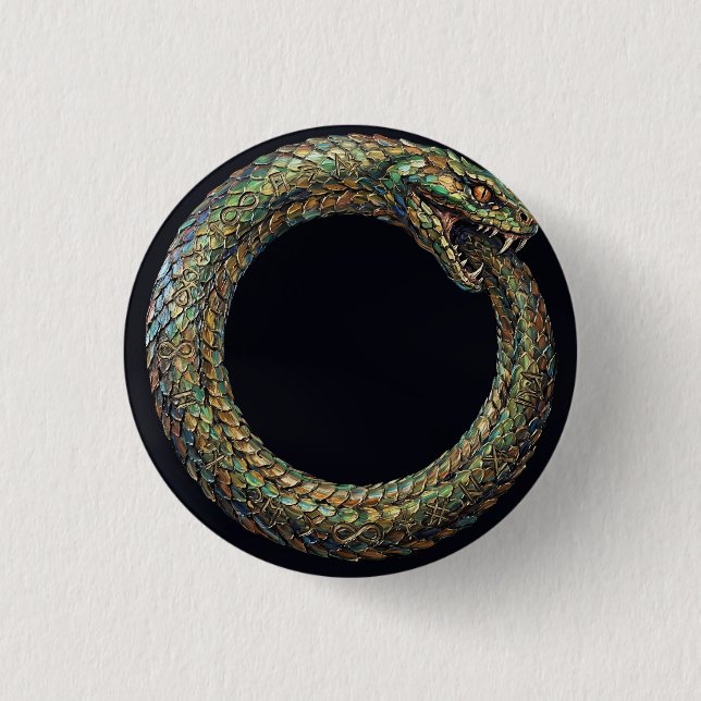 Ouroboros — Gammal Orm Symbol Runic Affisch Knapp (Framsida)