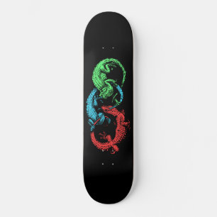Ouroboros Lizards Black Mini Skateboard Bräda 18,5 Cm