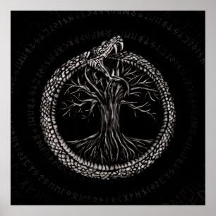 Ouroboros med livets träd poster