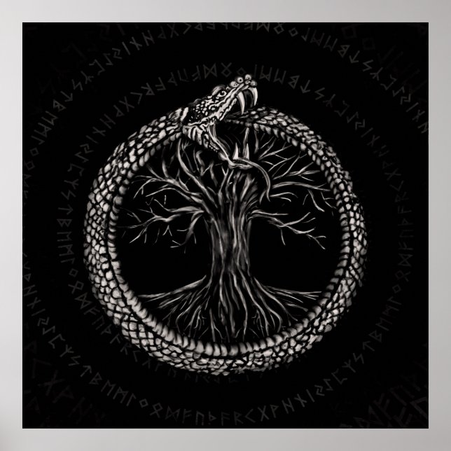 Ouroboros med Livets träd Poster (Framsidan)