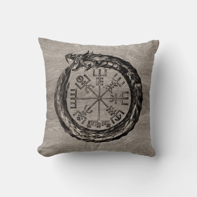 Ouroboros med Vegvisir Kudde (Framsida)