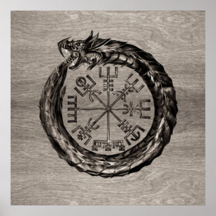Ouroboros med Vegvisir Poster