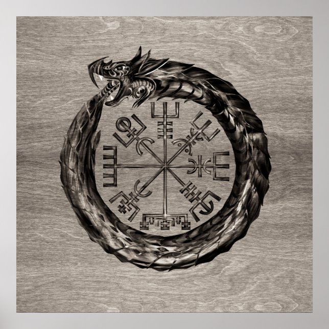 Ouroboros med Vegvisir Poster (Framsidan)