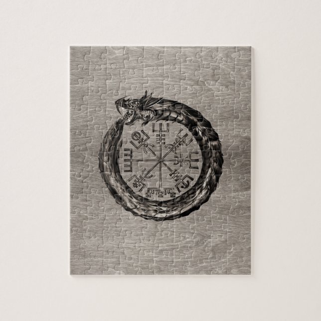 Ouroboros med Vegvisir Pussel (Vertikal)