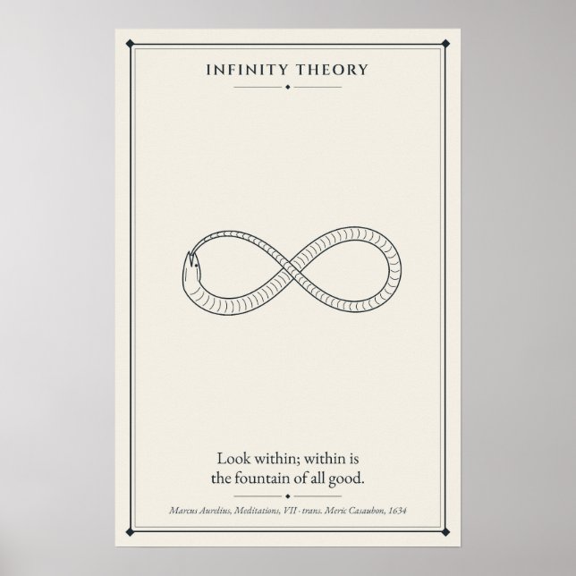 Ouroboros Oändlighetens Orm med Marcus Aurelius Poster (Framsidan)