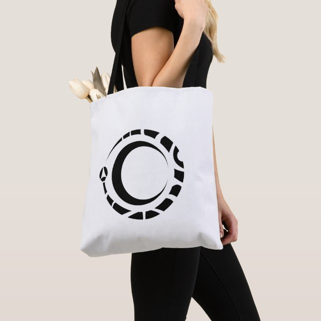 ouroboros och måne Pagan Wicca Alchemy Tote Bag Tygkasse (Närbild)