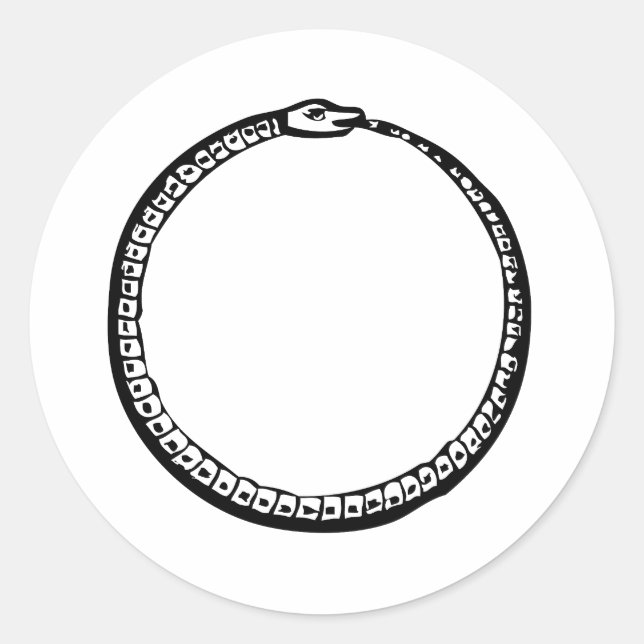 Ouroboros Runt Klistermärke (Framsida)
