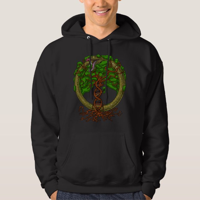 Ouroboros Snake Livets träd Hoodie (Framsida)