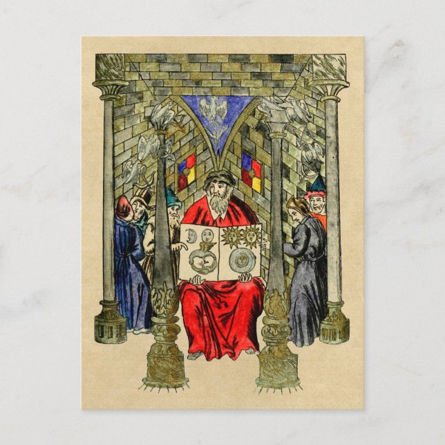 Ouroboros Symbol Bok i Alchemy Vykort (Framsida)