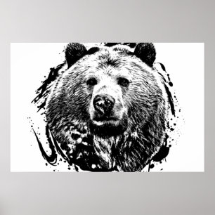 Ours Brun Animal Forêt Sauvage Jungle Nature Monde Poster