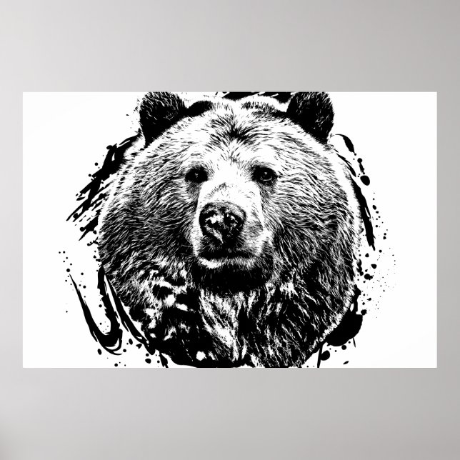 Ours Brun Animal Forêt Sauvage Jungle Nature Monde Poster (Framsidan)