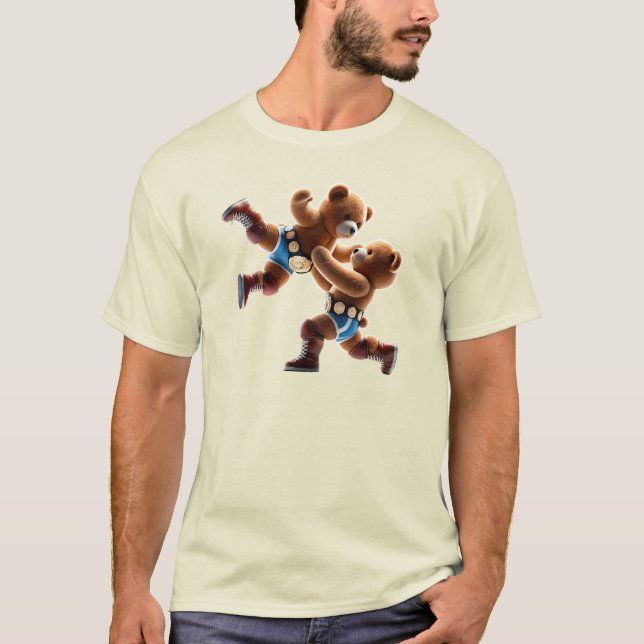  Ours catcheur, combat épique sur le ring. T Shirt (Framsida)