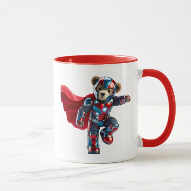 Ours courageux en armure futuriste. mugg (Höger)