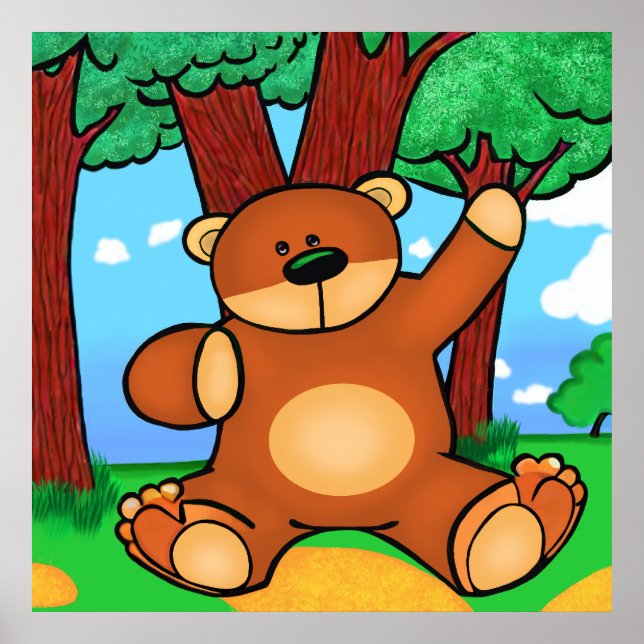 Ours dans la prairie - Bear in gräs Poster (Framsidan)