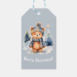 Ours en peluche dans la forêt, personnalisé presentetikett