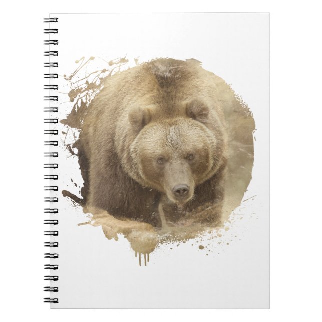 Ours Grizzly Animal Vie Sauvage Forêt Natature Anteckningsbok (Framsidan)