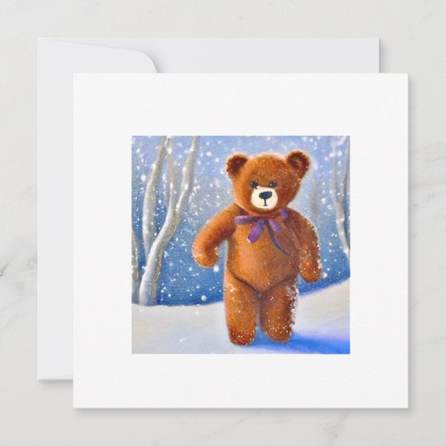 Ourson dans la neige kort (Framsida)