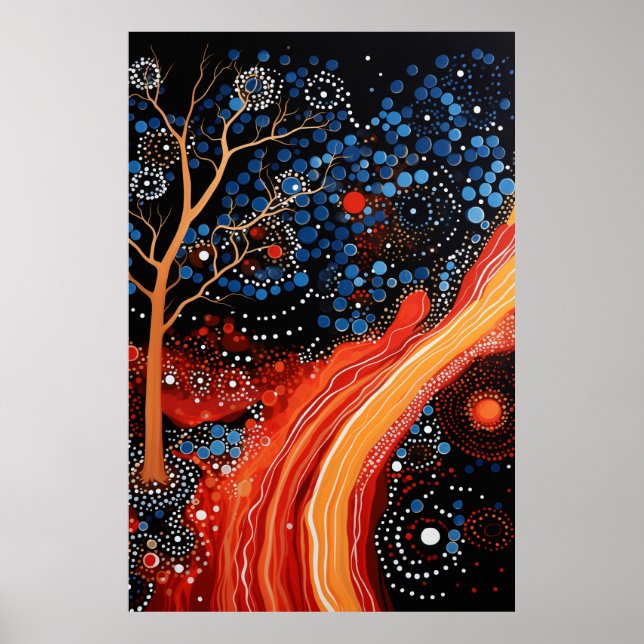 Oursprunglig punktmålning: Dreamtime Stories Art Poster (Framsidan)