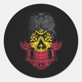 Oursprungsskal och Ro Flagga Runt Klistermärke