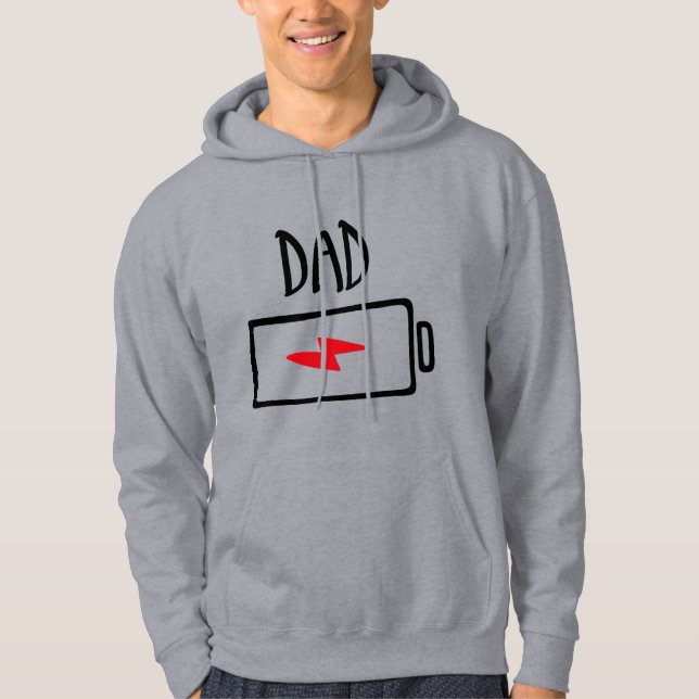 Out of Batteries – Dad Hoodie (Framsida)