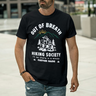 Out of Breath Hiking Society Funny Mountain Retro T Shirt
