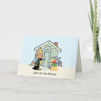 Out of Office Funny Dog Greeting Card Kort