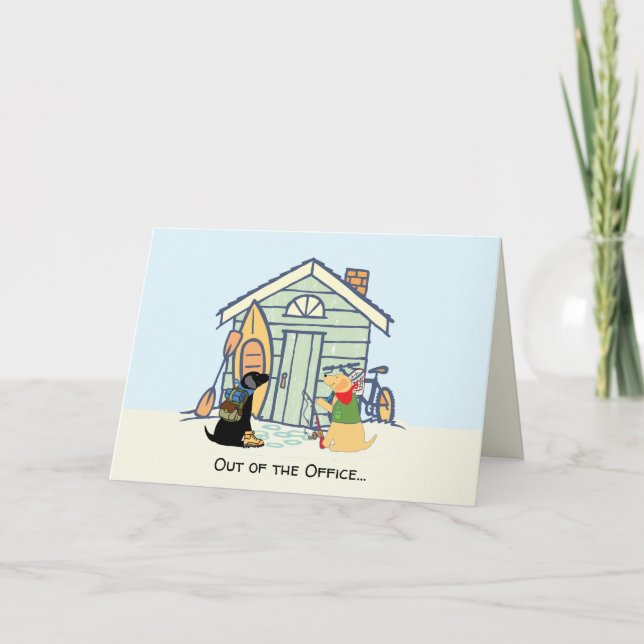 Out of Office Funny Dog Greeting Card Kort (Framsida)