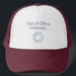 Out of Office Internally – Mindful Slow Mode Hat Keps<br><div class="desc">Sometimes, you’re physically present but mentally checked out — and that’s perfectly okay. This “Out of Office Internally” trucker hat combines sleek modern typography with a calming illustration of a meditative figure and a subtle loading icon, symbolizing your internal mental break. Crafted for those who value mindfulness, mental clarity, and...</div>