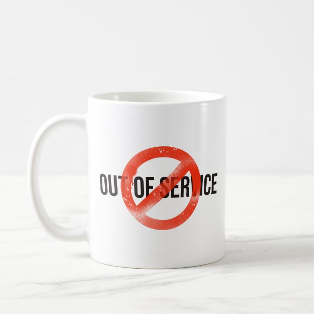 Out Of Service | Bold Graphic Classic Coffee Mug Kaffemugg (Vänster)