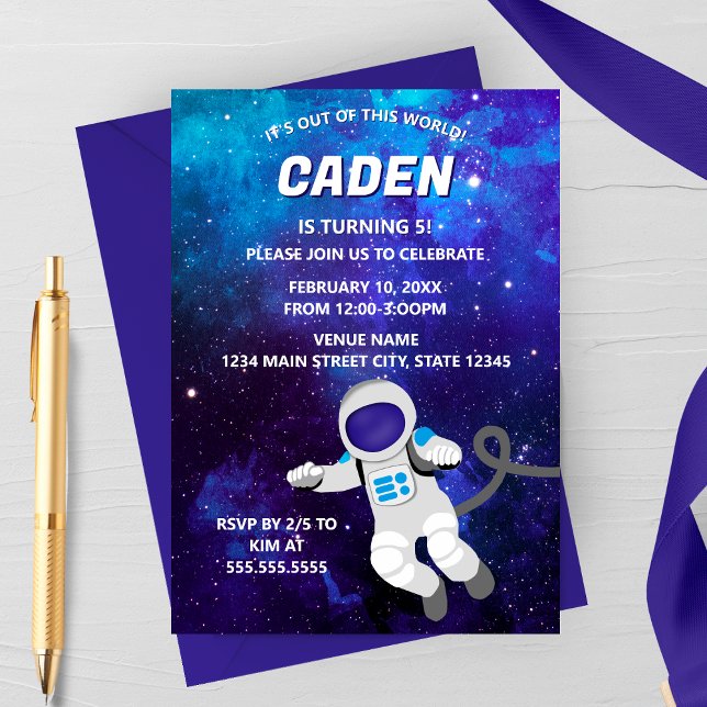 Out of This World Space Birthday Invitation Inbjudningar (Skapare uppladdad)