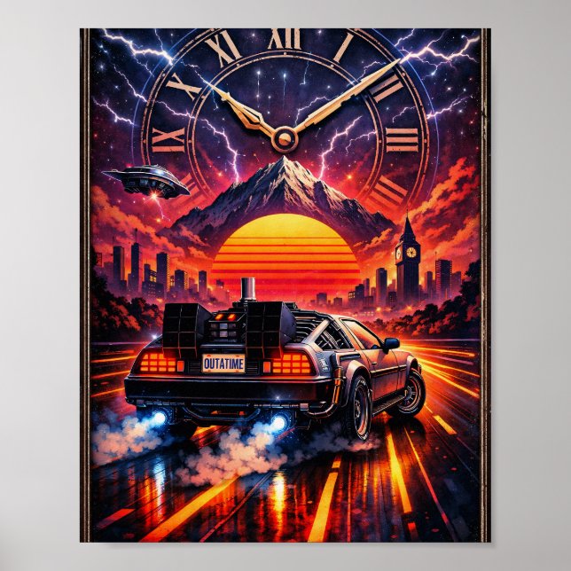 Out of Time – Retro Futuristic Sci-Fi Wall Art Poster (Framsidan)