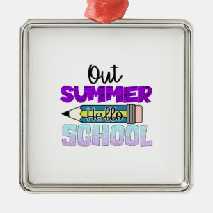 Out Summer Hej School Julgransprydnad Metall