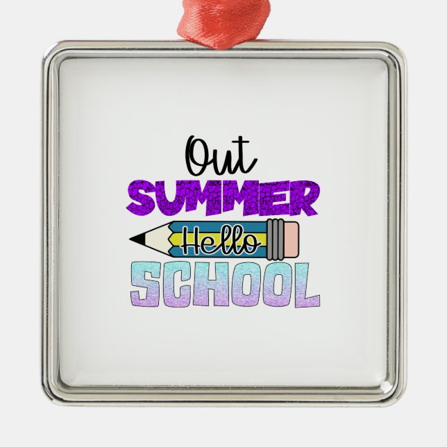 Out Summer Hej School Julgransprydnad Metall (Framsidan)