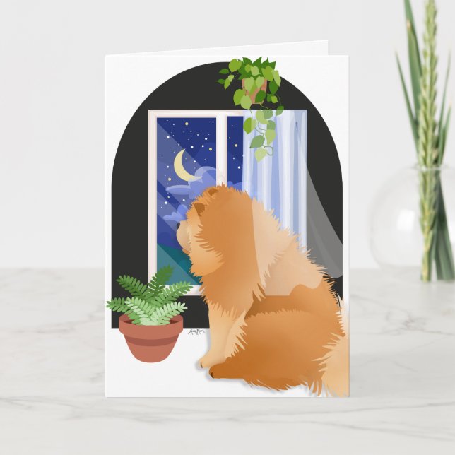 OUT THERE SOMEWHERE Chow memorial Card Kort (Framsida)