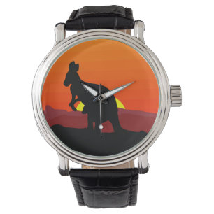 Outback australiensisk känguru på solnedgången armbandsur