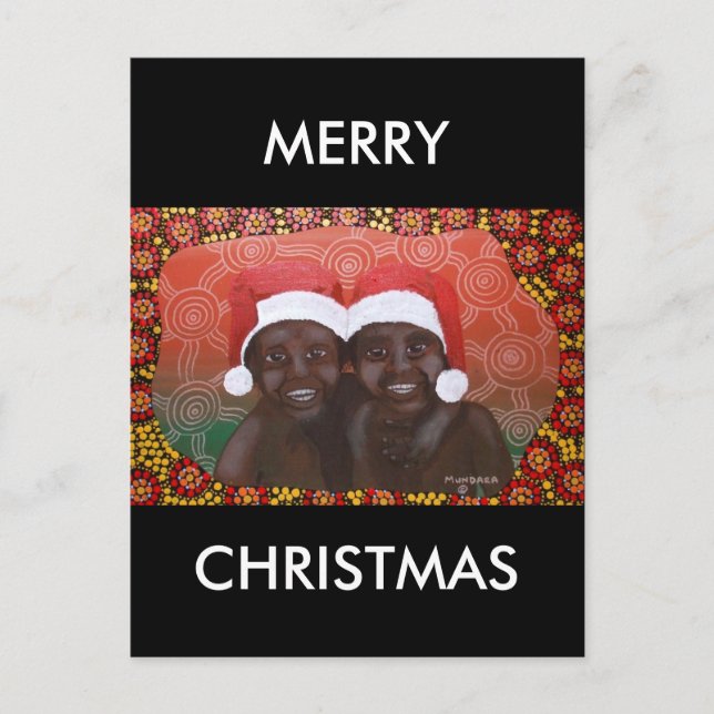 Outback Boys God jul Helg Vykort (Framsida)