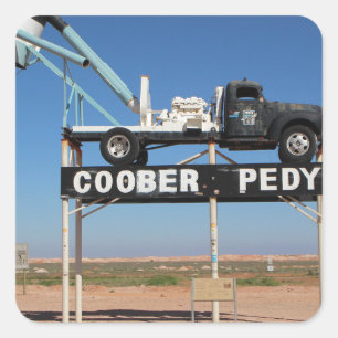 Outback Coober Pedy skräddarsy souvenir Fyrkantigt Klistermärke