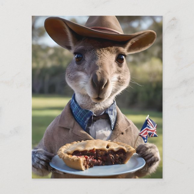 "Outback Delight: A Kangaroo Eats Aussie Kött Paj Flygblad (Framsidan)